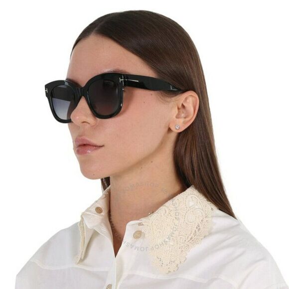 NEW Tom Ford FT0613/S 01D BEATRIX-02 Black Grey Polarized Gradient Square Women - Picture 4 of 11